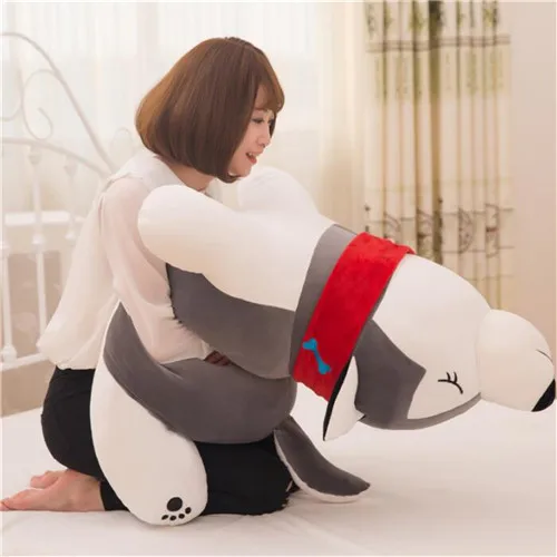 Fancytrader 51'' Giant Stuffed Husky Dog Hugging Pillow Toy Big Stuffed Animal Lying Husky Dog Toy Kids Gift 130cm 2 Colors (11)
