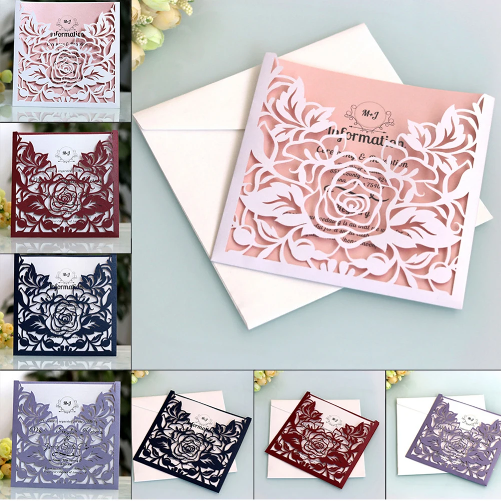  Event Business Greeting Wedding Envelope Out Lace Pocket Invitation Card Set Portable Lightweight R - 4.00023E+12