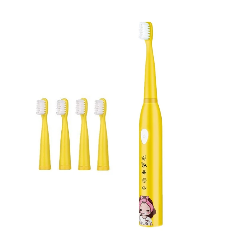 5 Modes Children Electric Usb Charger Cartoon Pattern Kids Waterproof ToothBrush With 4 Replacement Heads 5 Modes Children Electric Usb Charger Cartoon Pattern Kids Waterproof ToothBrush With 4 Replacement Heads