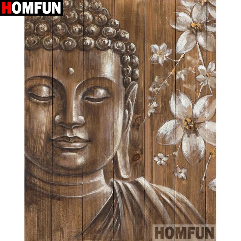 HOMFUN 5D Diamond Painting Full Drill Embroidery &quotBuddha flower&quot Picture Of Rhinestone Handmade Home Decor A27287 | Дом и сад