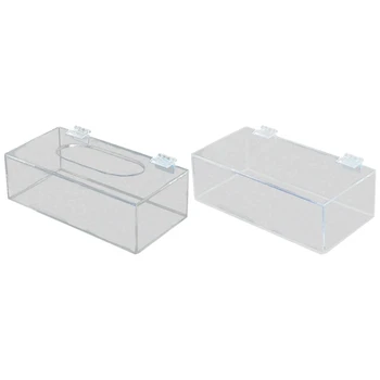 

2 Pcs Acrylic Clear Tissue Box Disposable Mask Storage Box Gloves Dustproof Organize Box Cut Out Nonporous