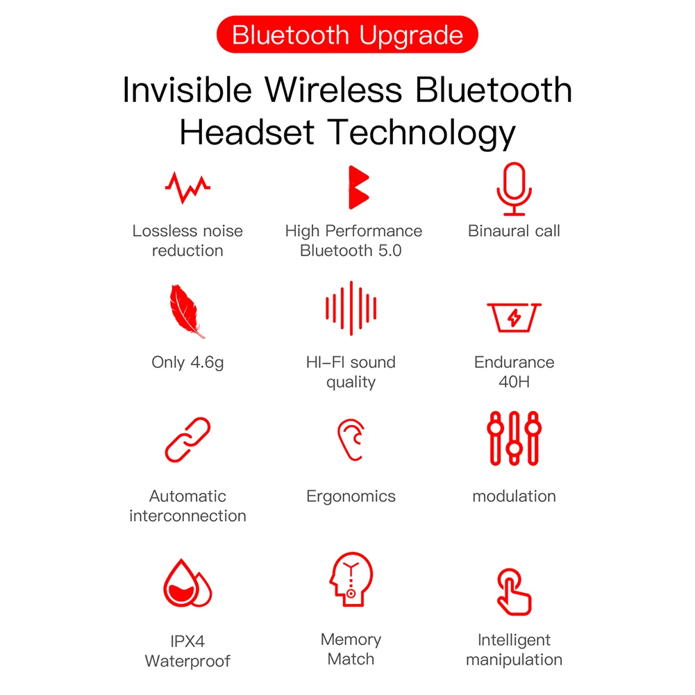 E6S TWS Wireless Earphone Bluetooth Earbuds for Xiaomi Redmi Airdots V5 0 LED Display Noise Cancelling Earphone with Mic PK i9S
