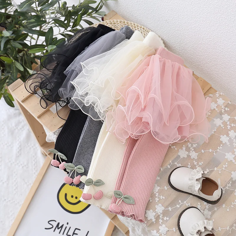

Spring new born baby girls clothes outfit jersey knit woolen trousers for girls baby clothing 1st birthday TUTU skirt pants