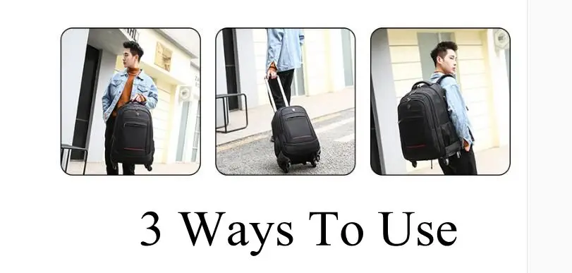 Men Business Rollin Luggage Backpack Men Tolley luggage Wheeled Backpack bag travel Trolley Bags on wheels Travel Wheeled Bag