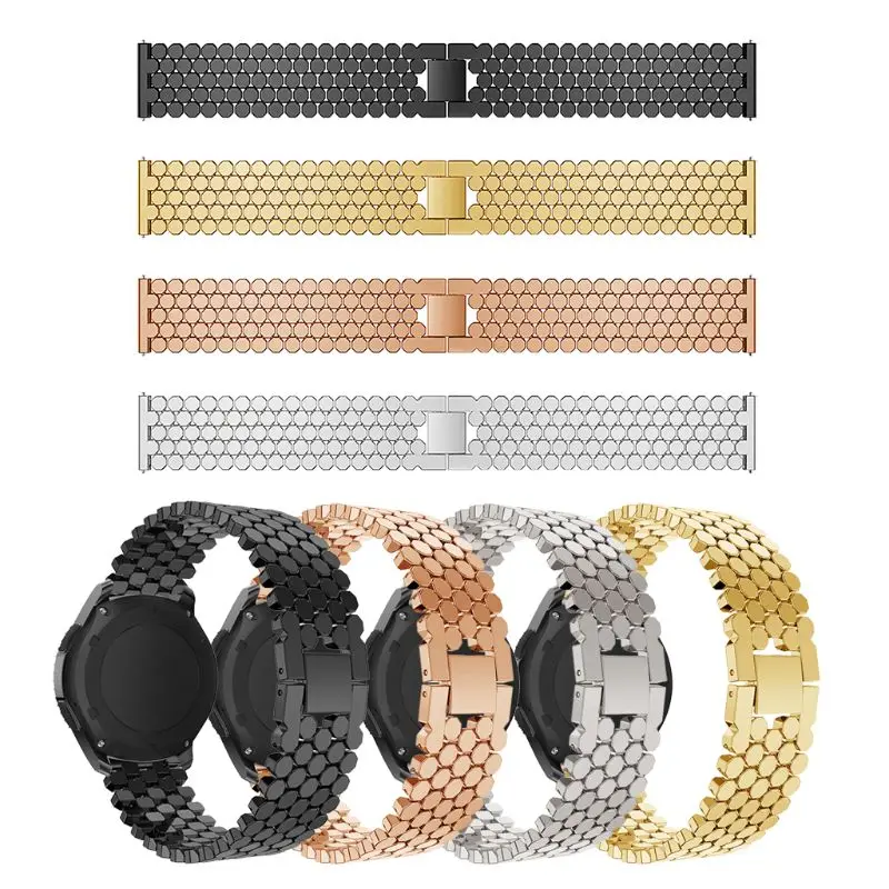 

Replaced Stainless Steel Watch Band Fish Scale Pattern Wrist Strap Bracelet for Samsung Galaxy Watch 46mm/S3 Accessories Kit