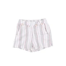 Штаны для младенцев Новая летняя одежда для детей хлопковые и льняные шорты Детская одежда 3 4 5 6 7 лет
