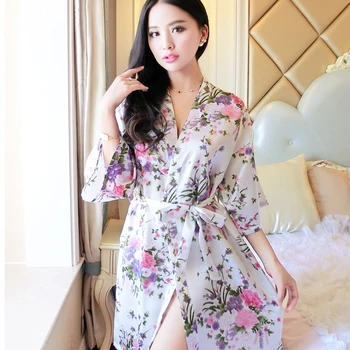 

Young Lady Summer New Robe Sleepwear Half Sleeve Sexy Home Dressing Gown Lounge Comfortable Intimate Lingerie Softy Nightdress