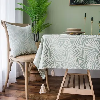 

Rectangular Tablecloth Waterproof PVC Geometric Table Cover Anti-dirty Wedding Cloth for The Table Home Textile Garden DW108