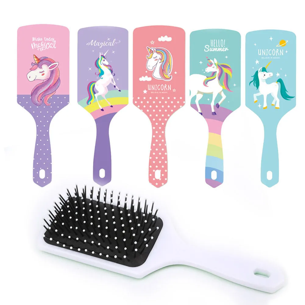 Cartoon Hair Brush Brush Unicorn Print Hair Comb Women Anti Static