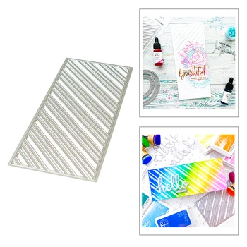 

2020 Hot Stripes Rectangle Background Framelits Molds Metal Cutting Dies Foil and Craft Scrapbooking For Card Making no stamps