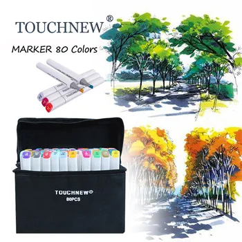 

TOUCHFIVE Markers Set 168 Colors Dual Tips Alcohol Graphic Sketch Twin Marker Pen With Bookmark Manga Drawing Art Supplies Anime