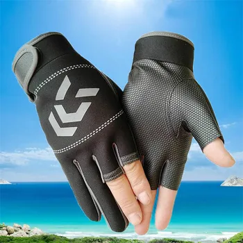 MEGA DISCOUNT ❤️ Men Fishing Gloves Outdoor Non-slip Fishing Protective Gloves Three Fingers Cut Sports Half Finger - discount item 13% OFF Sports & Entertainment