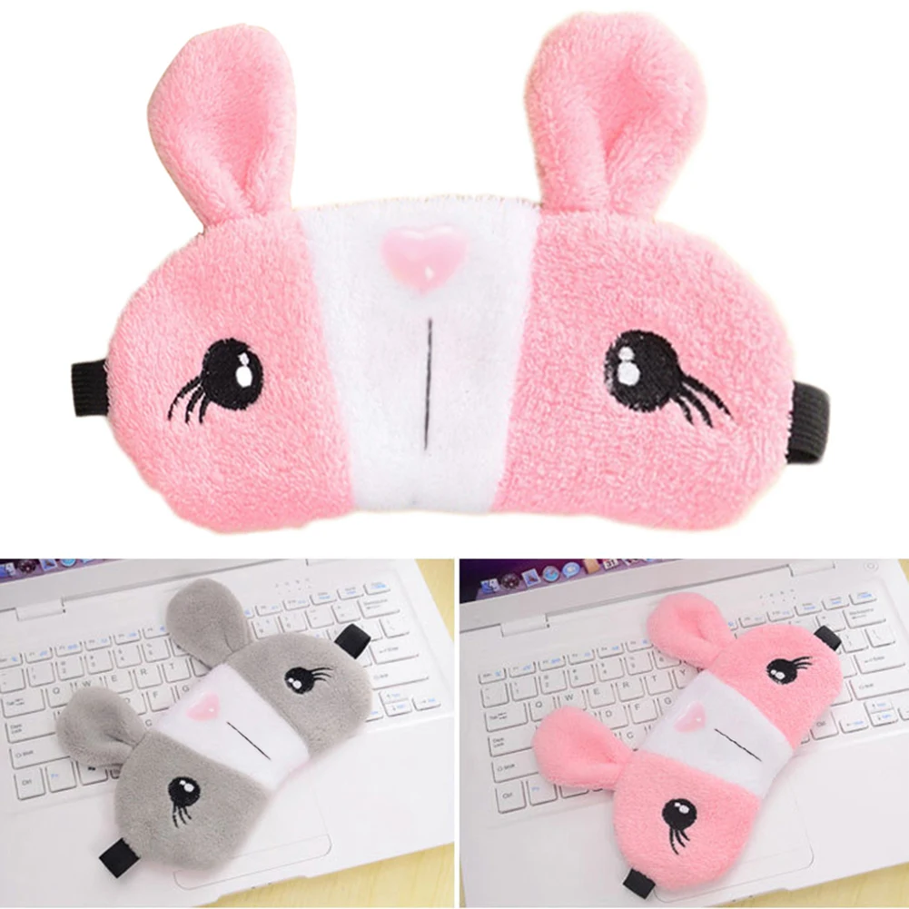 Cute Rabbit Mask Soft Plush Fabric Eye Sleeping Aid Mask Nap Cover Blindfold Sleeping Shade Blinder Ice Eye Patch11.11
