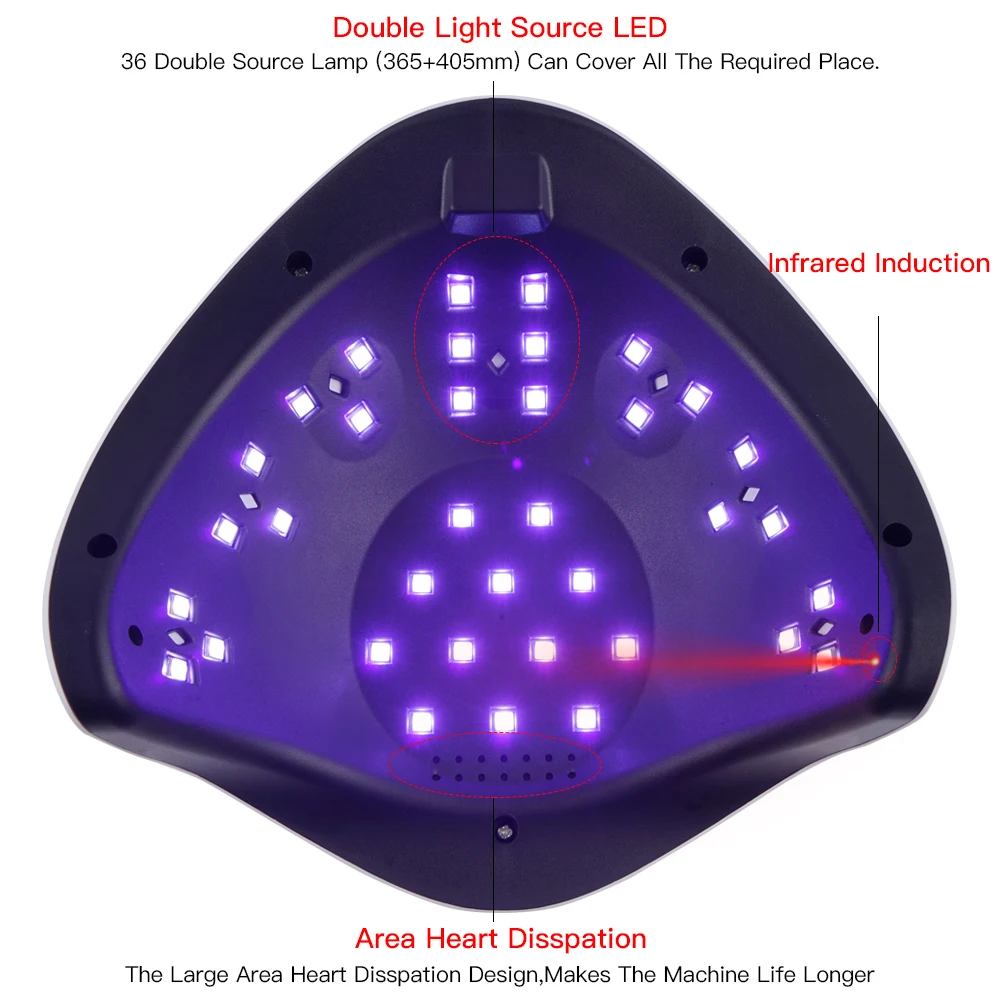 SUN 5X Plus, горячая ультрафиолетовая лампа, светодиодный светильник для ногтей, 72 Вт, 36 шт., светодиодный светильник s с бусинами, Солнцезащитный светильник для маникюра, гелевая Сушилка для ногтей, сушильный Гель-лак