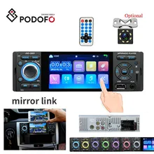Podofo " сенсорный экран Bluetooth автомобильное радио 1 Din Зеркало Ссылка Авторадио Стерео аудио MP5 видео плеер USB MP3 TF JSD-3001 радио