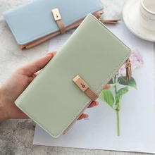 

Women's Wallet Long Solid Color Hasp Coin Purse Female Pu Leather Card Holder Wallets Clutch Money Clip Purses Card Holder