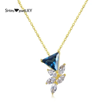 

Shipei 925 Sterling Silver Sapphire Ruby Created Moissanite Gemstone Wedding Engagement Fine Jewelry Pendant Necklace Wholesale