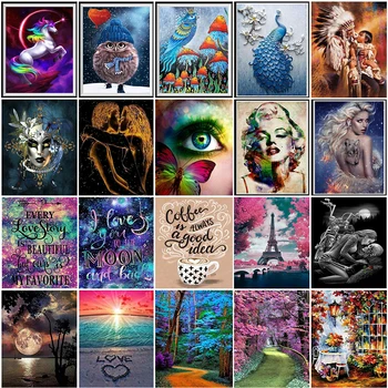 

5D DIY full circle diamond picture with figure landscape figure cross stitch diamond embroidered diamond mosaic home decoration