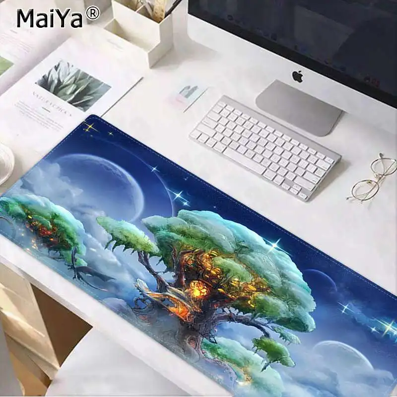 Lock Edge 40X90cm Maiya Подарочный коврик для мальчика дерево мечты геймер скорость мыши розничная маленький резиновый коврик для мыши большой коврик для мыши клавиатуры коврик - Цвет: Lock Edge 40X90cm