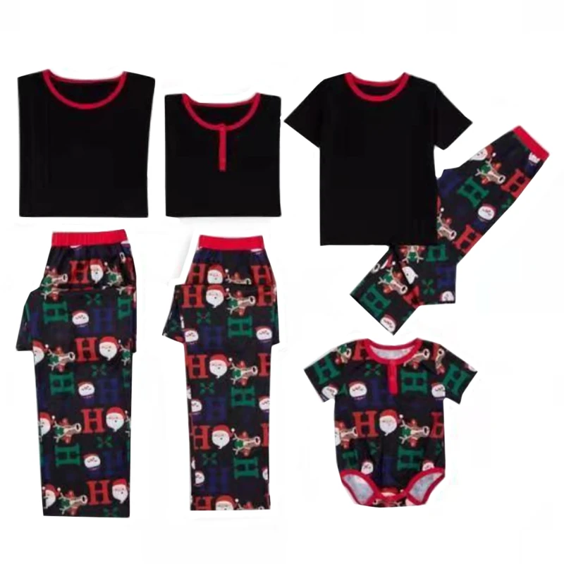 

2019 Christmas Family Matching Pajamas Family Cartoon Snowman Short Sleeve Clothing Sets For Dad Mommy Kids Baby Clothes Outfits