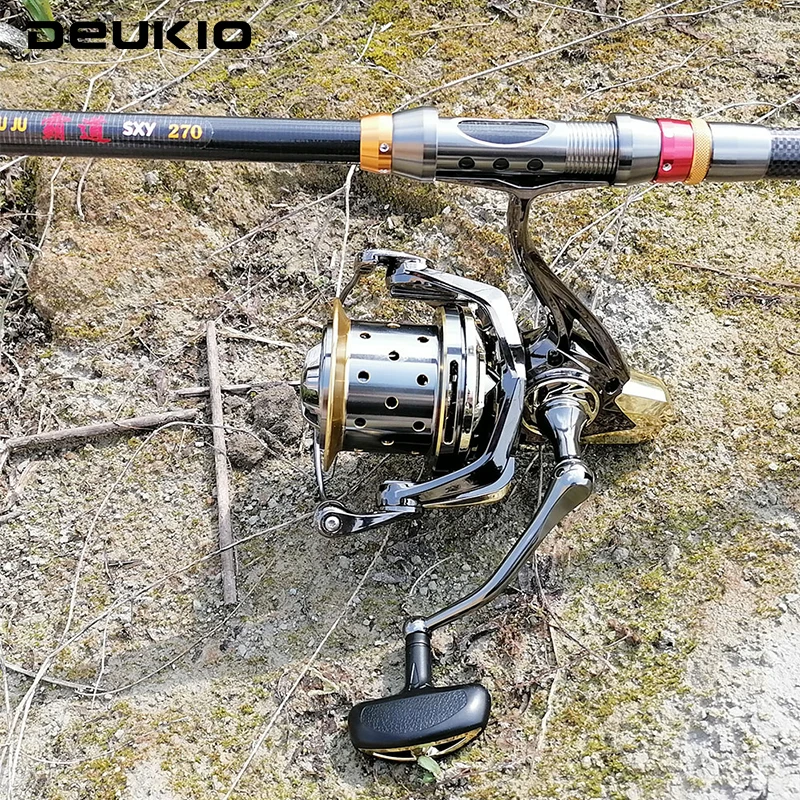 Bobina per mulinello da pesca DEUKIO GX10000 bobina interamente in metallo Max Drag Prower High Speed 11 + 1BB mulinello da Spinning carpa acqua salata per accessorio