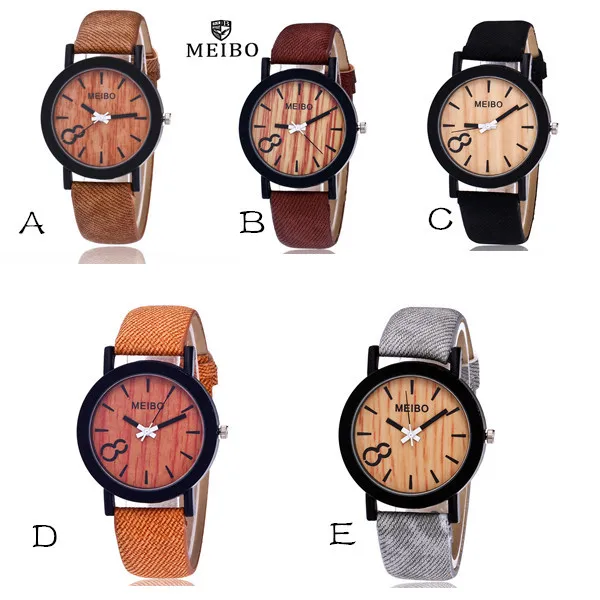 

MEIBO Modeling Wooden Quartz Mens Watch Casual Wooden Color Leather Watch women watches ladies watch watch women