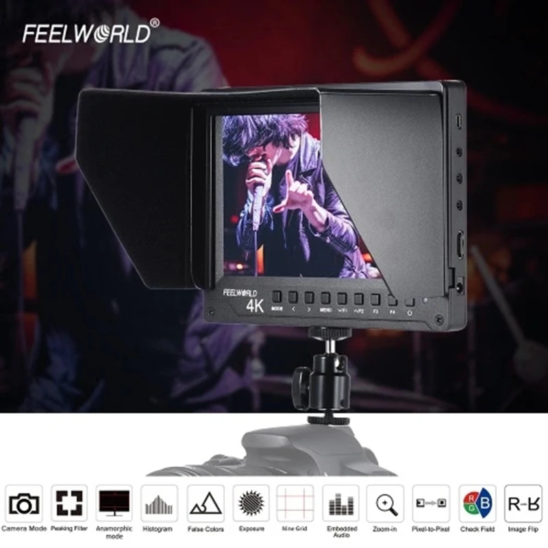 Feelworld A737 7 дюймов ips монитор для полевой камеры 1920x1200 Full HD видео дисплей/HD AV in/Поддержка 4K сигнала гистограмма 1200:1 Hi