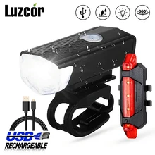 

USB Rechargeable Bike Light MTB Bicycle Front Back Rear Taillight Cycling Safety Warning Light Waterproof Lamp Flashlight