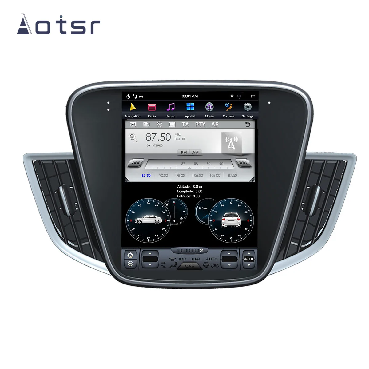 Aotsr Tesla 10," вертикальный экран Android 8,1 Автомобильный мультимедийный dvd-плеер gps навигации для Chevrolet Cavalier- carplay