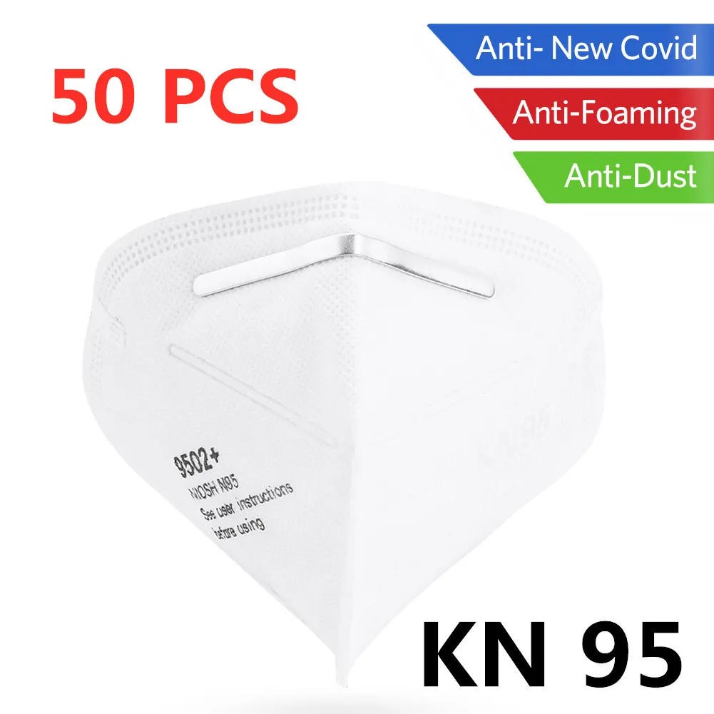 

Spot Sale 50pcs KN95 Masks Anti-flu Virus Dust-proof Mouth Face Mask Non-woven Safety Protective Mouth Muffle Covers