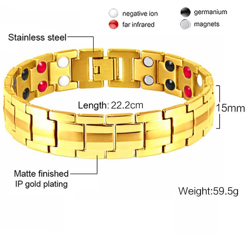 Мужской и женский роскошный модный Энергетический Браслет для здоровья мужской 316L из Нержавеющей Стали Био Магнитная терапия Лечение храп сон лучше - Окраска металла: 29