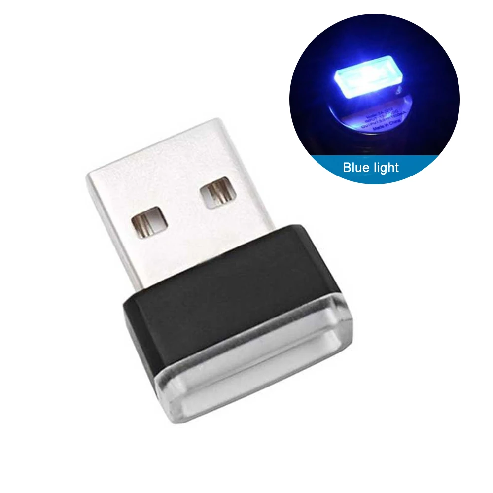 Автомобильный Интерьерный мини-автомобильный атмосферный светильник USB беспроводной светодиодный неоновый светильник для салона автомобиля Белый моделирующий светильник USB светильник - Испускаемый цвет: Blue