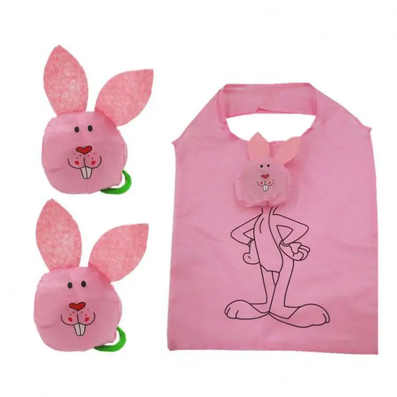 

Toothed rabbit wear scratch resistant and portable square environmental protection polyester shopping storage and folding bag