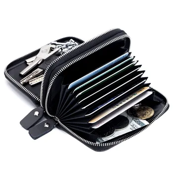 

Women Wallets Genuine Leather Double Zipper Card Wallet Small Purse Lady Wallet Women Carteira Feminina Card Holder