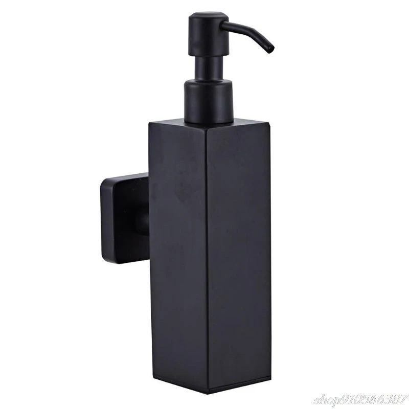 200ml Wall Mounted Bathroom Shower Soap and Lotion Dispenser Bottle Pump Stainless Steel Tower Shampoo Dispenser Black S30 20