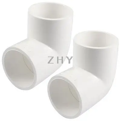 

2 Pcs 40mm Inner Diameter 90 Degree Elbow PVC Pipe Connectors Fittings White