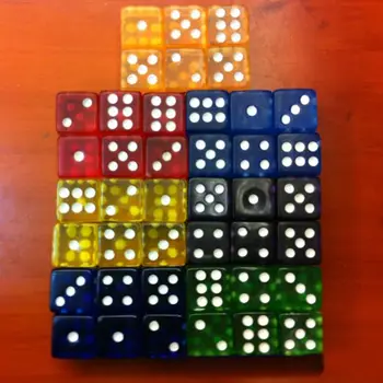 

50 Pieces Game Dice Set Translucent Colors Square Corner Dice for Tenzi, Farkle, Yahtzee, Bunco or Teaching Math N0HA