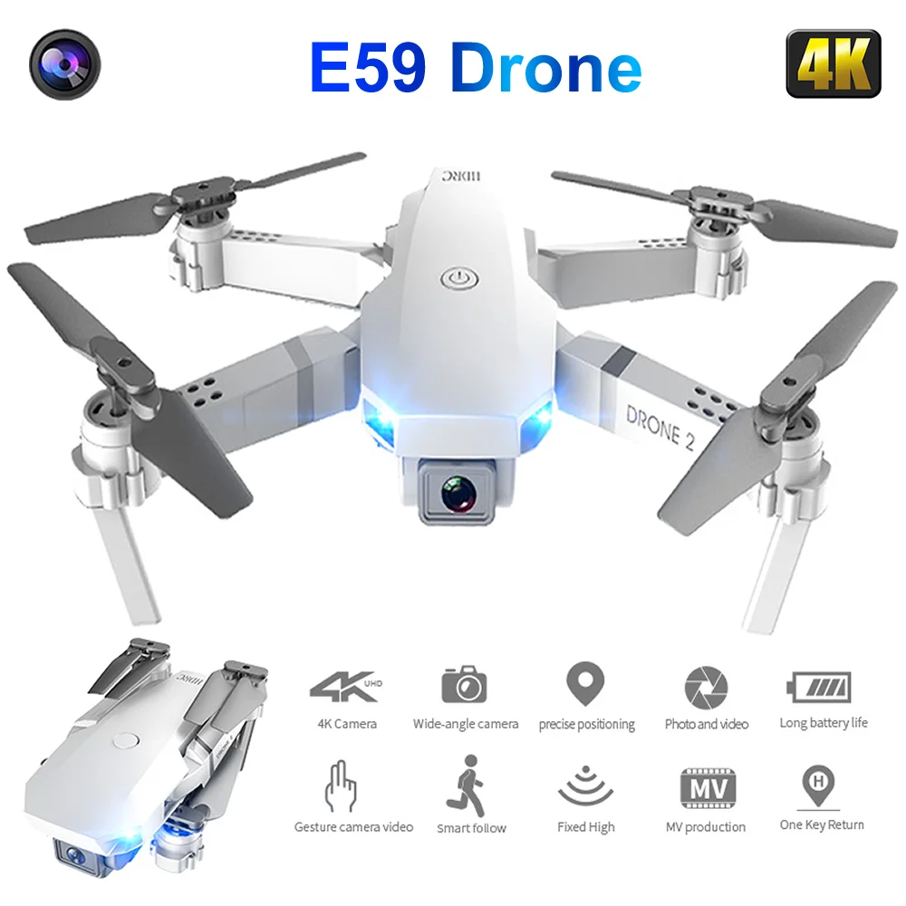 

RC Дрон UAV Профессиональный квадрокоптер с камерой 4K E59 фиксированная высота складной беспилотный летательный аппарат воздушный Квадрокоптер E58 обновление