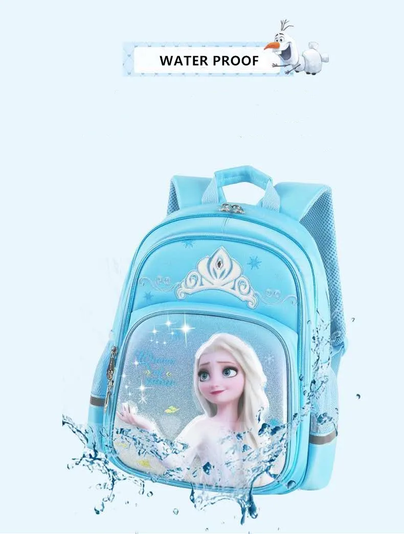 Disney Frozen School Bags for Girls Elsa Anna Primary Student Shoulder Backpack Large Capacity Water Proof Teenage Gift Mochilar