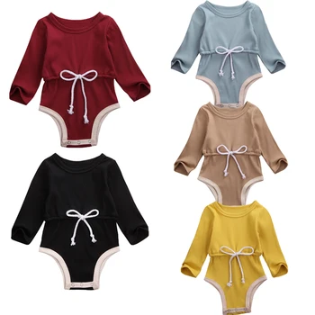 

Soft Cotton Casual Newborn Baby Boys Girls Bodysuits Clothes Toddler Infant Solid Long Sleeve Jumpsuit Sunsuit Outfit