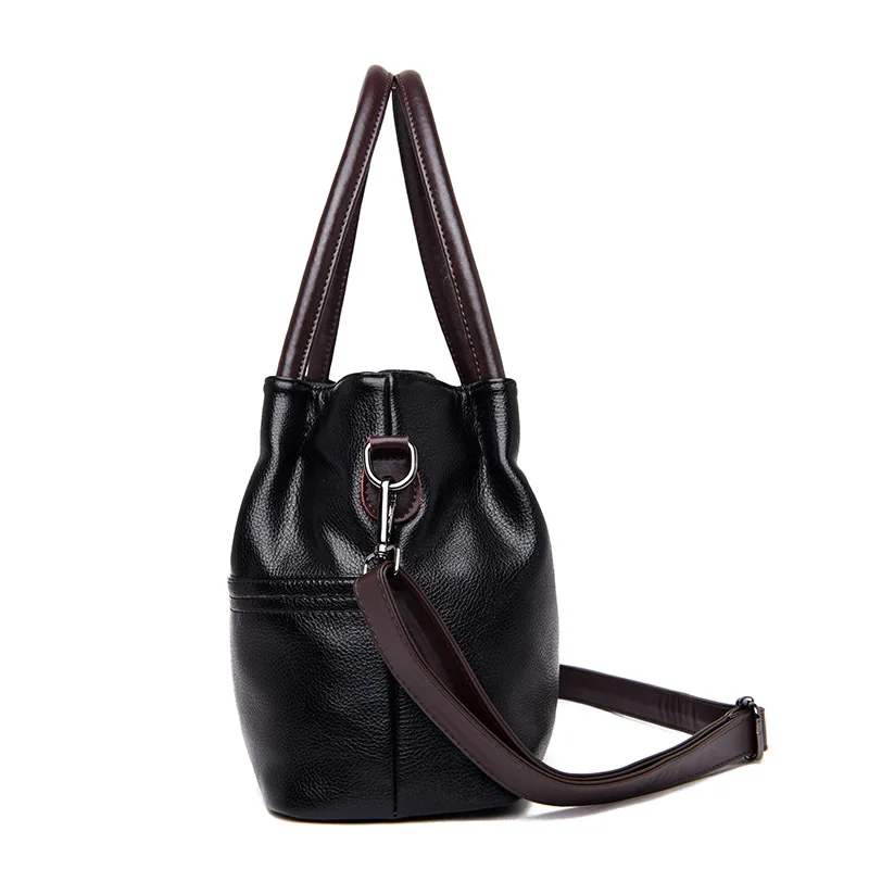 

Leather Bag Middle-aged WOMEN'S Bag Mommy Bag Shoulder Bag Soft Leather Middle Aged And Elderly People Women Women's Versatile S