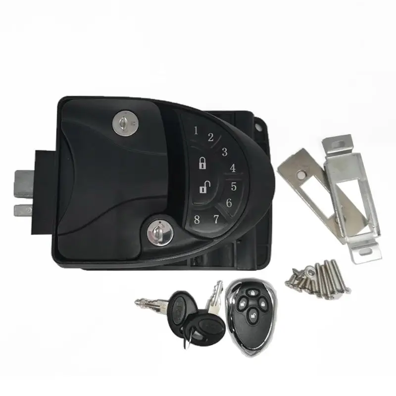 

RV Remote Control Waterproof Lock Password Camper Caravan Trailer Entry Door Lock Latch Knob Deadbolt