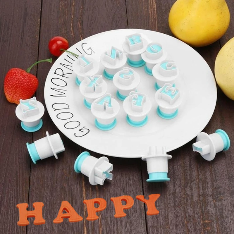 Letter Mold Plastic Bakeware Pastry Mini Lowercase Uppercase Cake Decorating Tool Chocolate Fondant Cookies Cutter Cupcake |