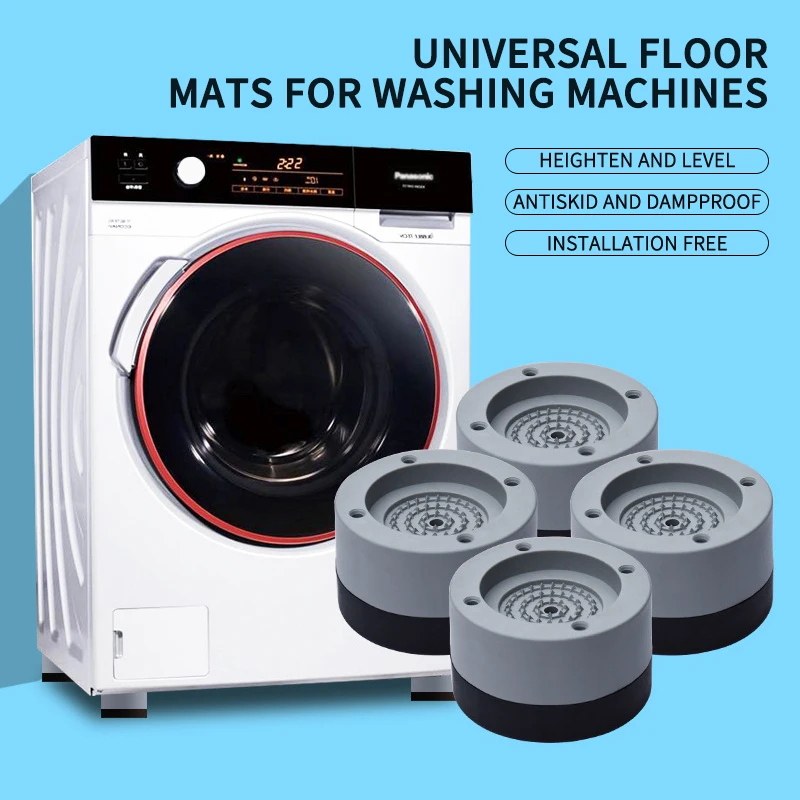 4pcs Universal Roller Anti-skid Shock-absorbing Rubber Pad Base Shockproof Noise-reducing Washing Machine Feet Bath Mat | Дом и сад