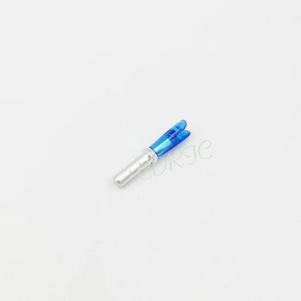 transparent blue 50 шт Пластиковые стрелы Nock с алюминиевым штифтом диаметром 4,2 мм стрелы Охота стрельба из лука - Цвет: transparent blue