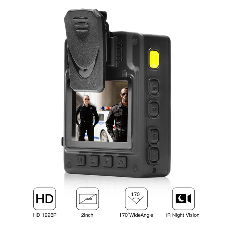  Body Worn Camera HD 1296P Security Video IR Night Vision Built in 32GB 170 lens DVR Video Security 
