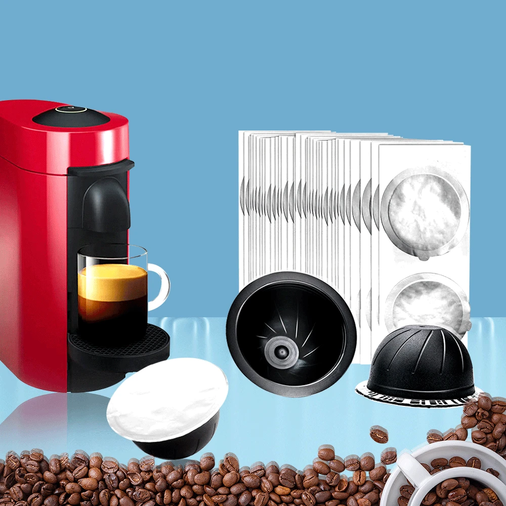 100 Coperchi In Alluminio Per Cialde Nespresso VertuoLine – Diametro 62 Mm, Riutilizzabili, Per Capsule Vertuo