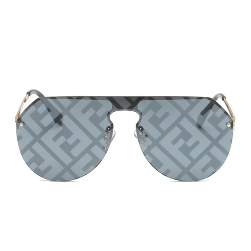 

Ebeaka New F-Letter Watermarking Connecting Sunglasses Metal Large Frame Men and Women's Sunglasses UV400 Fashion Glasses