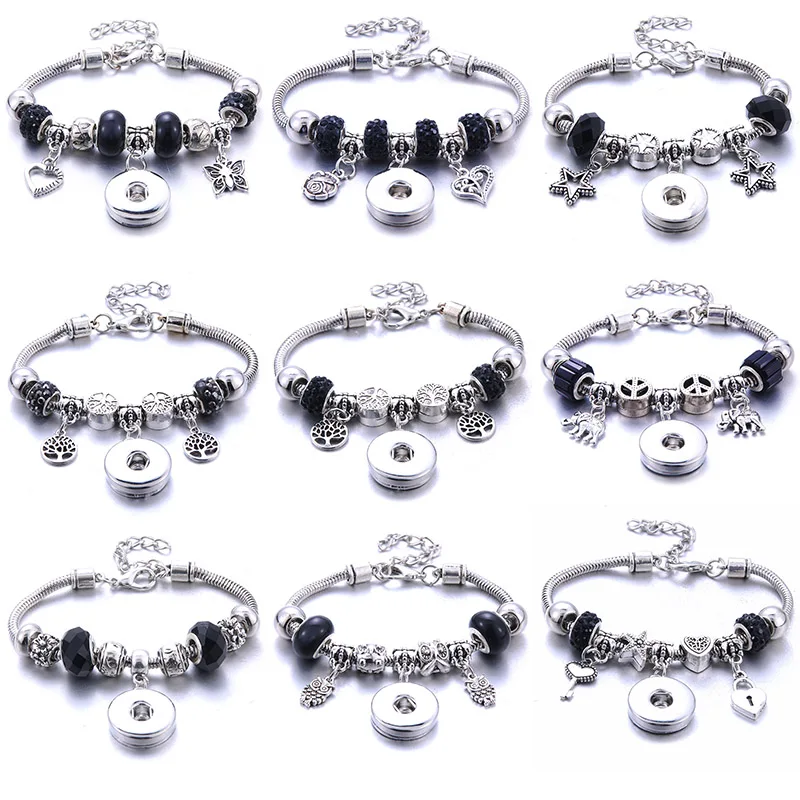 10PCS/Lot Vocheng Snap Charm Cuff Bangle 18mm Chunk Button Jewelry NN-475*10 