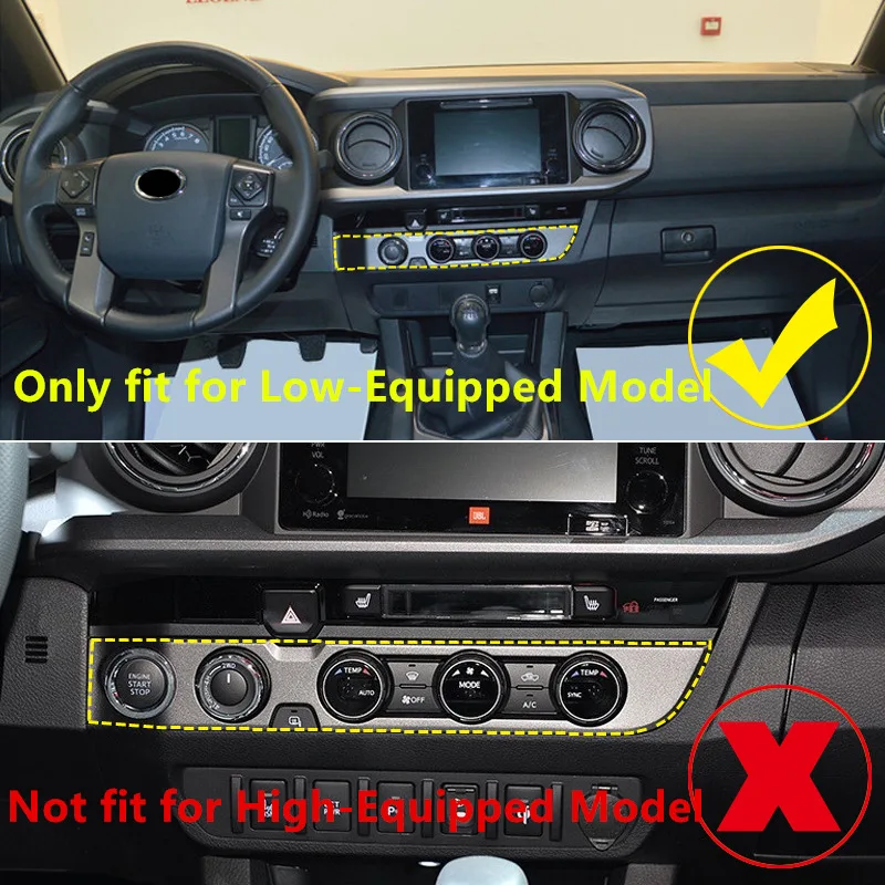 

Fit for Toyota Tacoma 2016-2019 Chrome ABS Interior Air Conditioning Adjustment Cover Trim car-styling Accessories